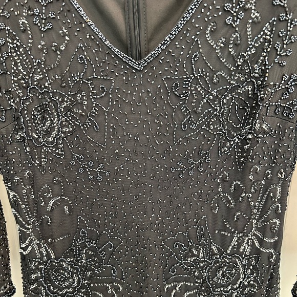 Pisarro Nights Gray Knee-Length Slate Cocktail Dress - Picture 5 of 7